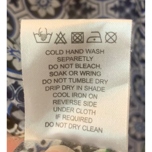 JAYSHREE DALAL Women's Tunic Colorful Mixed Pattern Roll Tab Sleeve Gems Sz L/XL - Picture 11 of 11